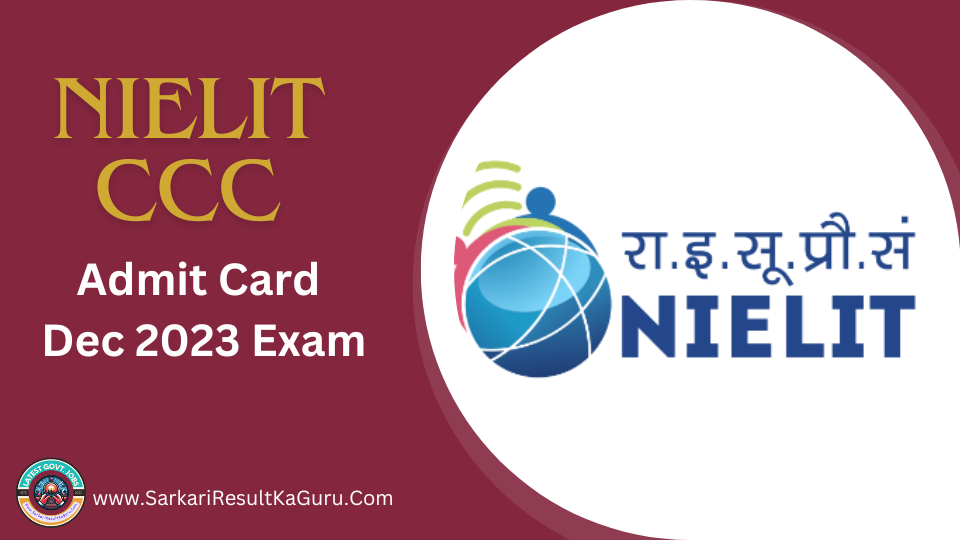 NIELIT CCC December 2023 admit card